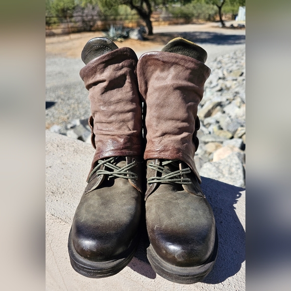 A.S.98 Simon ITALIAN HANDMADE LEATHER BOOTS Rare Color Sz 37 - Picture 4 of 7